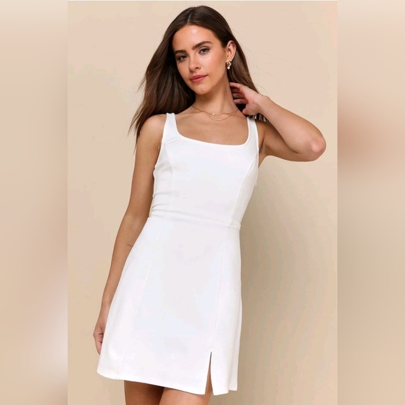 Lulus Dresses & Skirts - Lulus Always Admired Dress Women's White Sleeveless Mini Stretch Sz S